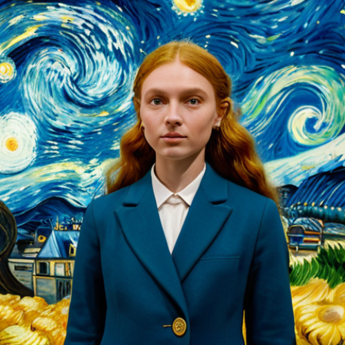 Home 4 미술문화기획사의 글로벌 트렌드 분석 - Immersive Art Experience**
"A young woman in stylish Parisian clothing (fully clothed, appropriate ...